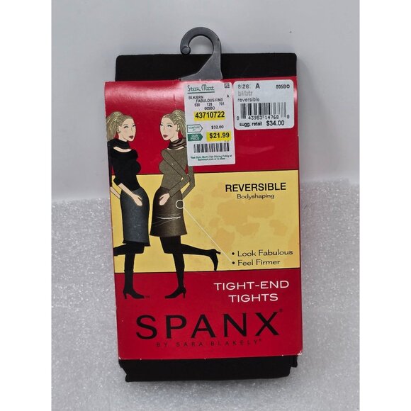 Spanx Reversible Tight-End Tights Sz A Black/Brown Bodyshaping Moisture-Wicking - Picture 1 of 2
